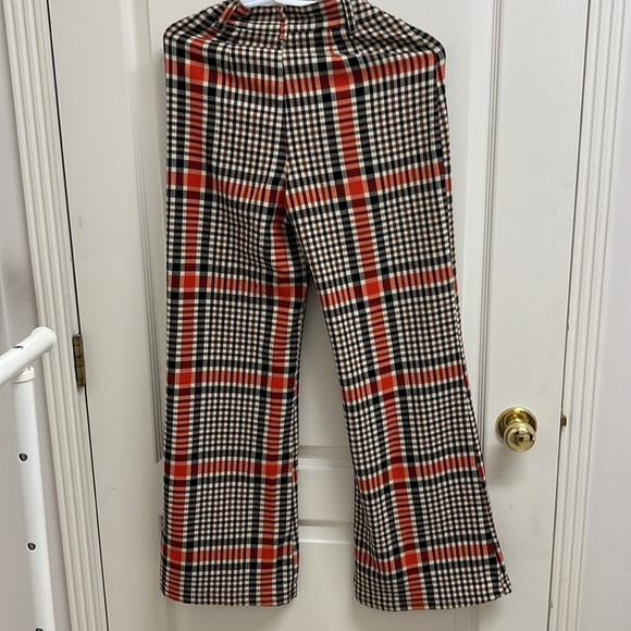 FREE PEOPLE Jules Plaid High Rise Flared Plant Trousers | Size 0 - Picture 8 of 9